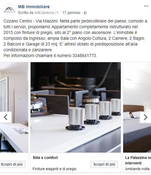 Carousel MB Immobiliare 2 - dettaglio inserzione Facebook Immobiliare