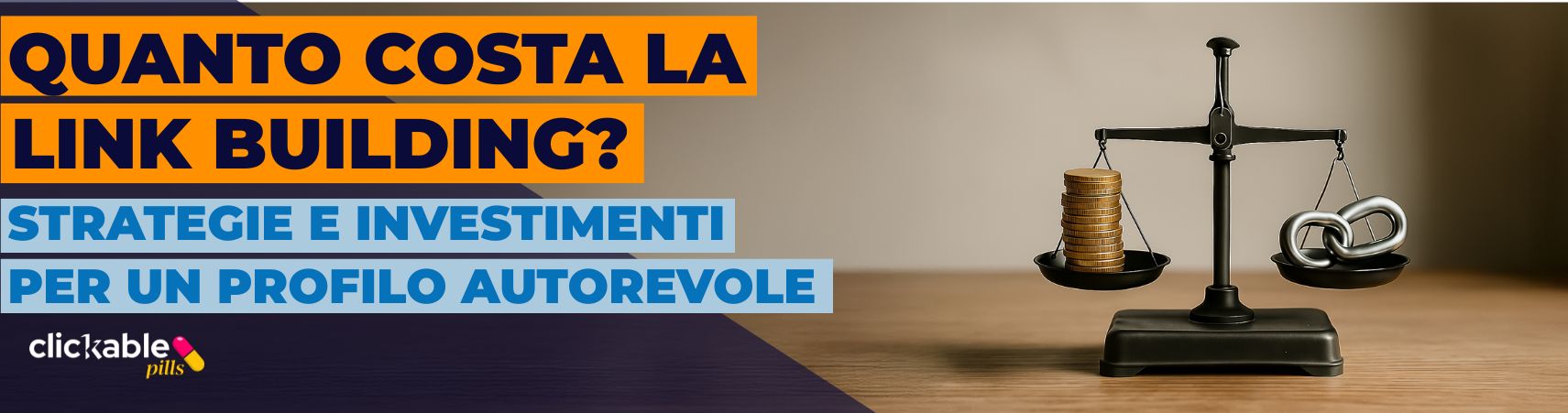 Bilancia con soldi su un piatto e un link nell'altro
