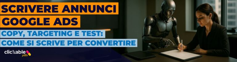 Donna che scrive affiancata e aiutata dall'AI