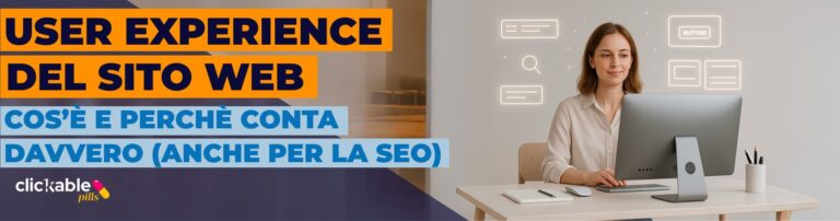Donna seduta alla scrivania con computer