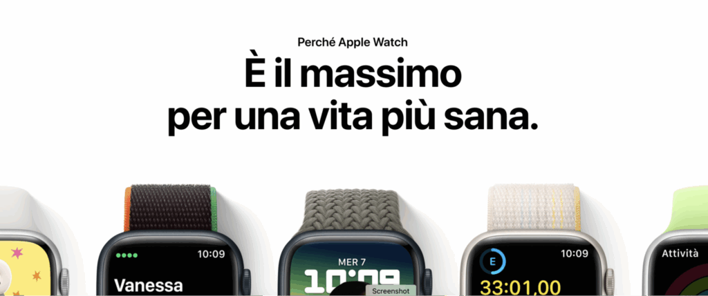Esempio di una landing page per Apple Watch