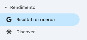 Tab Risultati di ricerca in Search Console