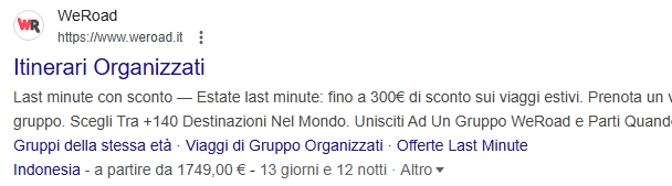 Esempio di estensione di prezzo