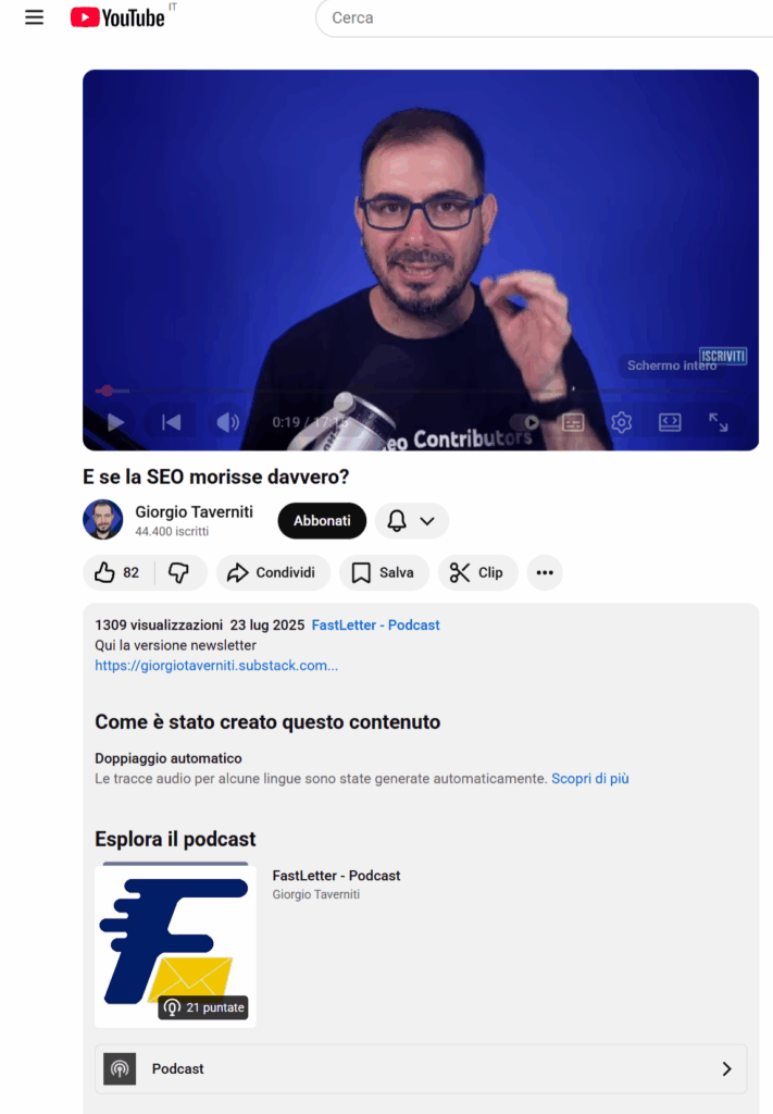 Esempio di content repurposing con la Fastletter