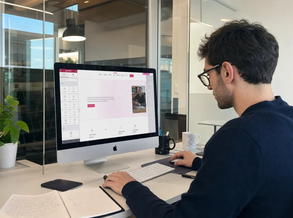 grafico lavora a una landing page