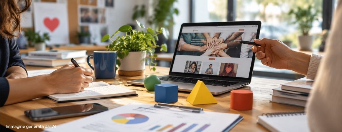 team di comunicazione lavora su una strategia di comunicazione no profit