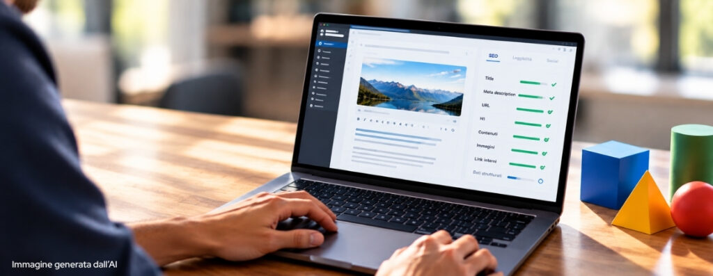 computer con grafici per la seo on page