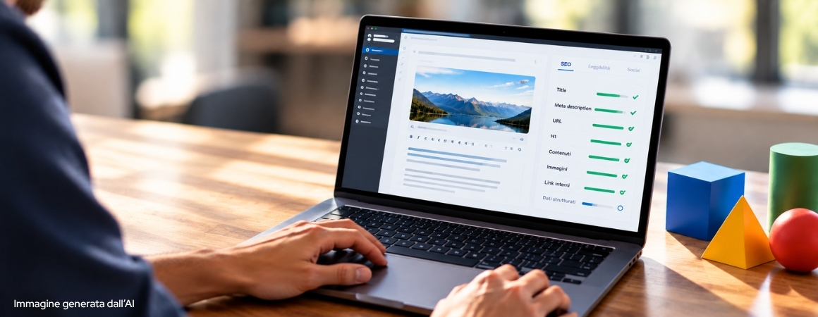 computer con grafici per la seo on page